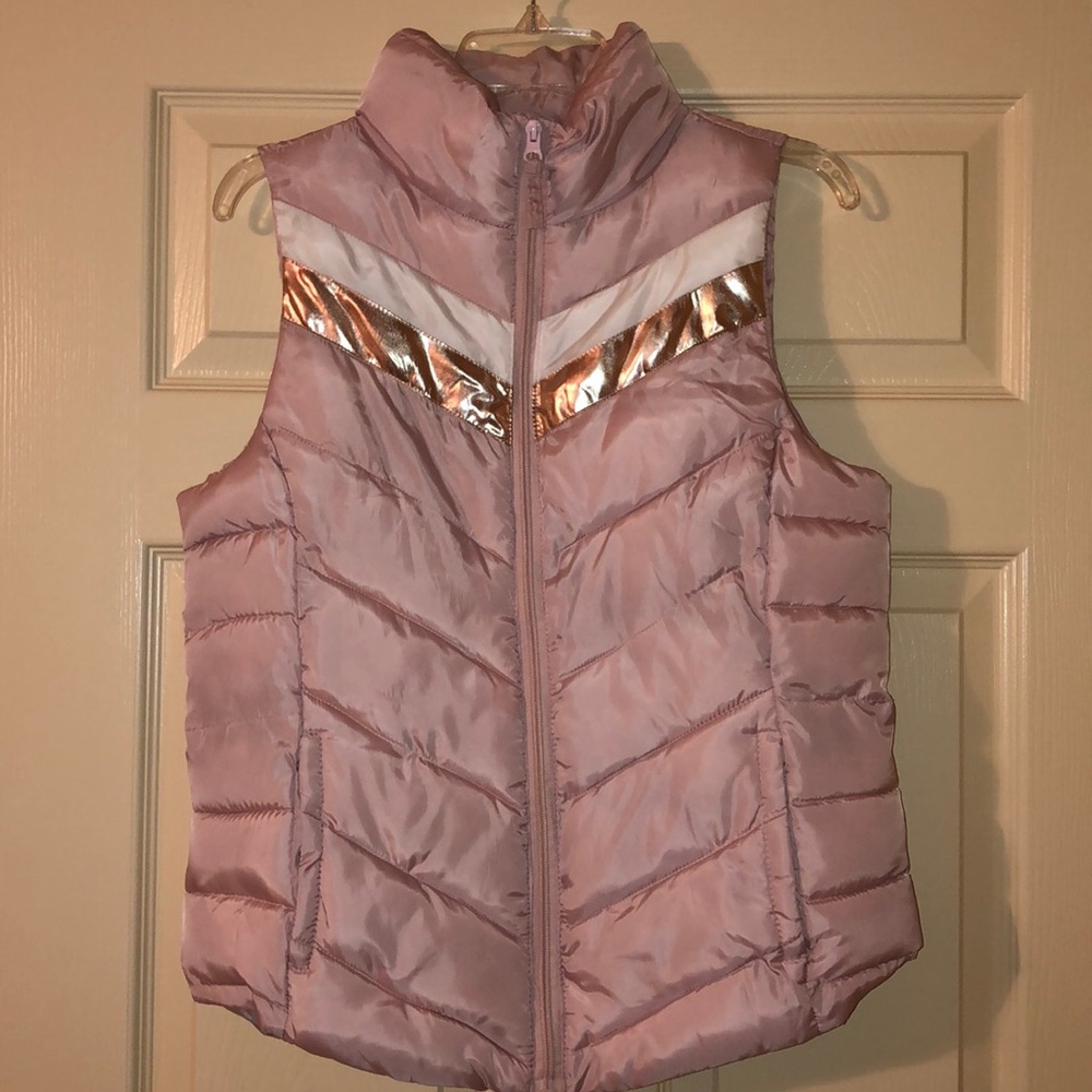 SO Pink Tricolor Puffer Vest
